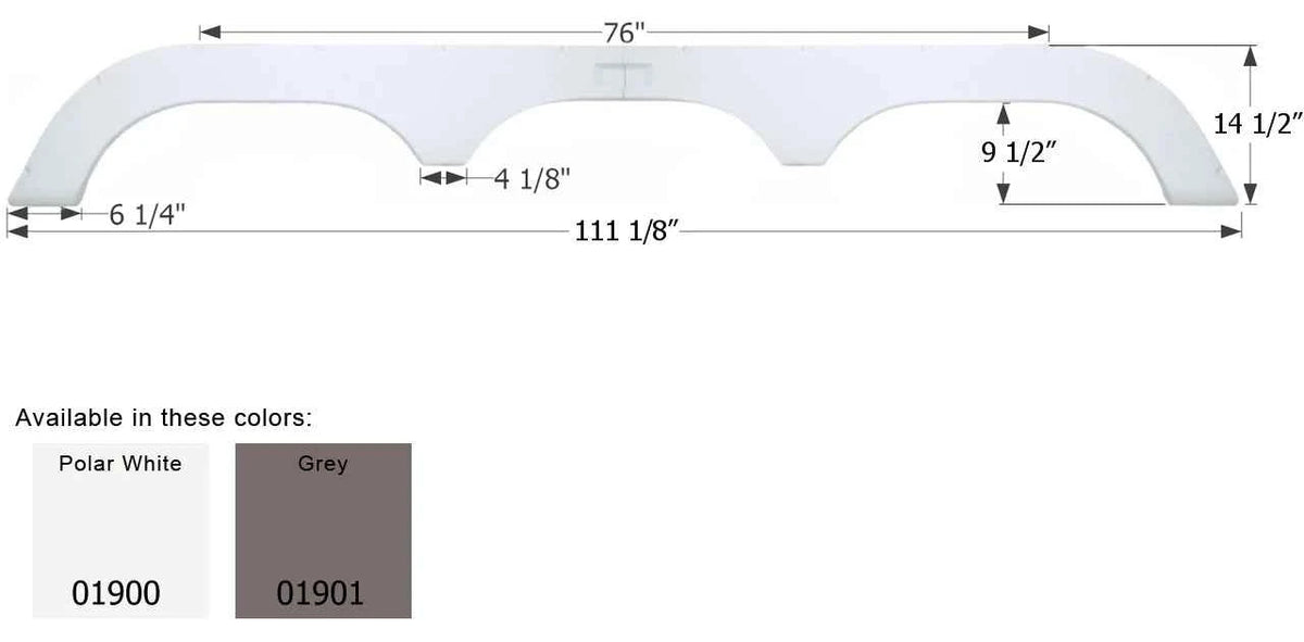 ICON 01900 Triple Axle Fender Skirt – Fleetwood Gearbox, Polar White