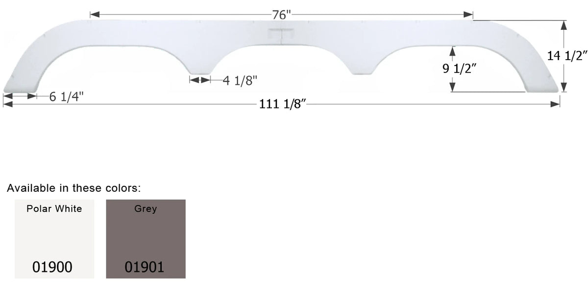 ICON 01900 FS1900 Polar White Triple-Axle Fender Skirt