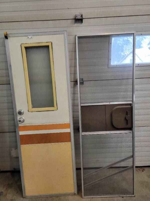RV Entrance Door Square with Screen