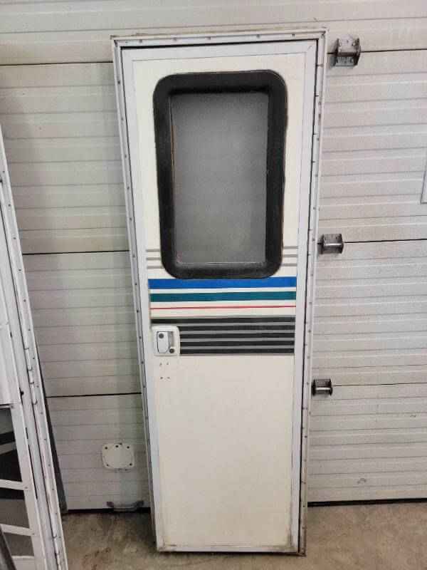 RV Entrance Door Square with Screen and Frame