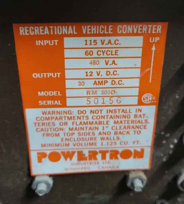 Used 30 Amp PowerTron RV Converter Battery Charger