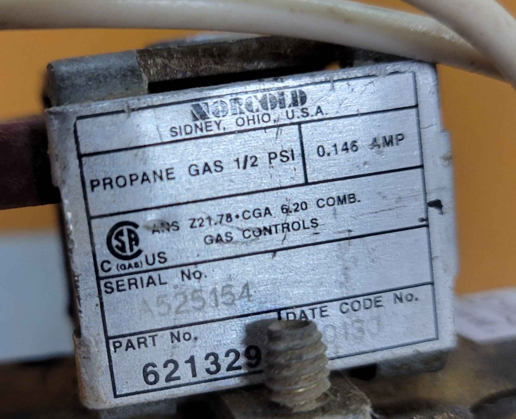 Used Norcold Fridge Gas Valve 621329 – Tested, Fits Various Models