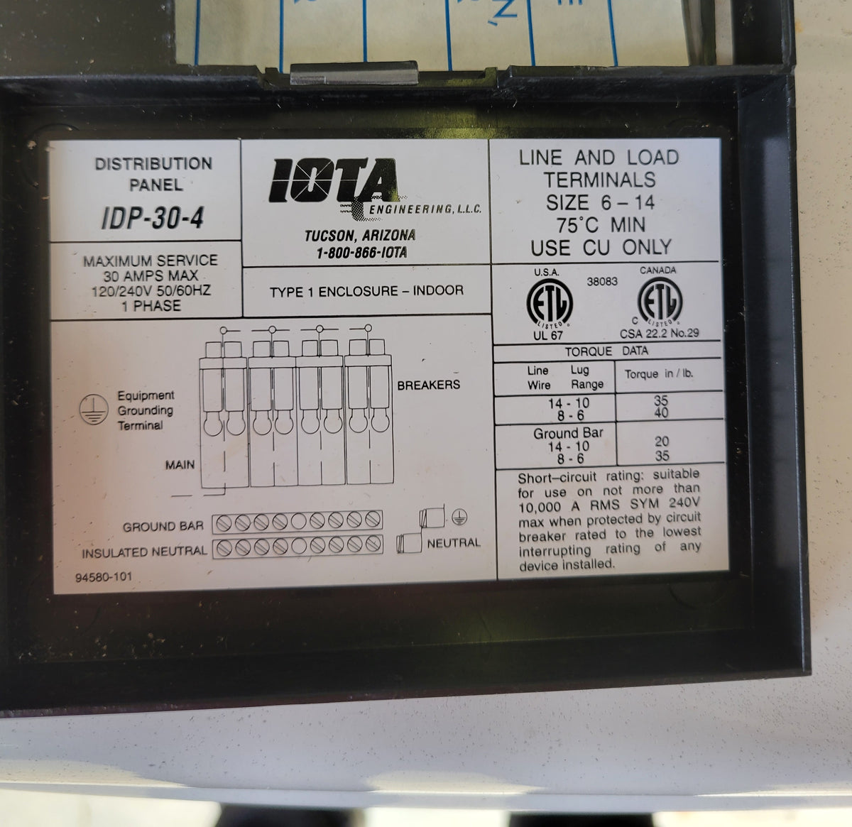 RV Converter Distribution Panel DLS-45 IDP-30-4 45 Amp