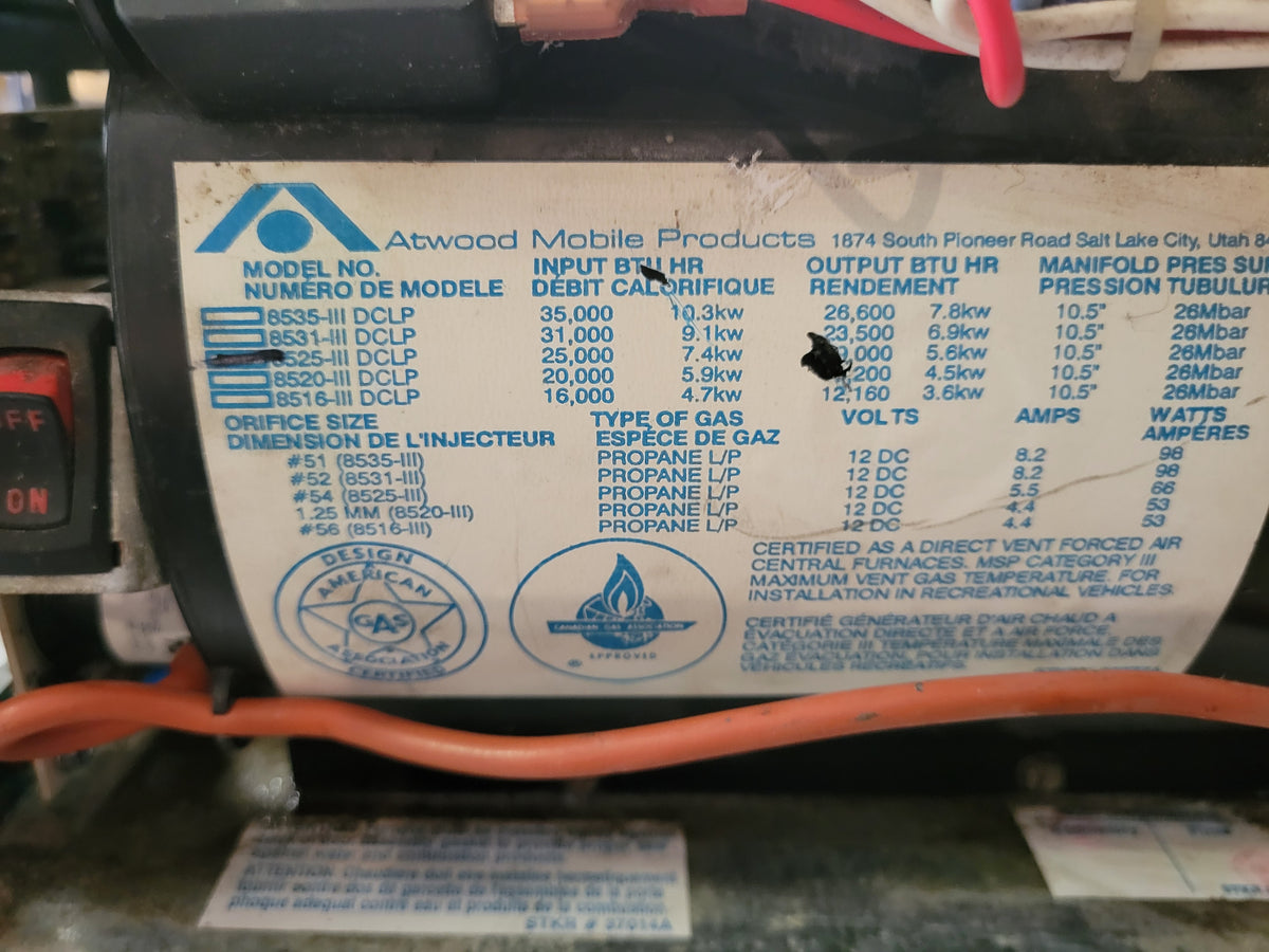 Atwood 8525-III DCLP RV Propane Furnace