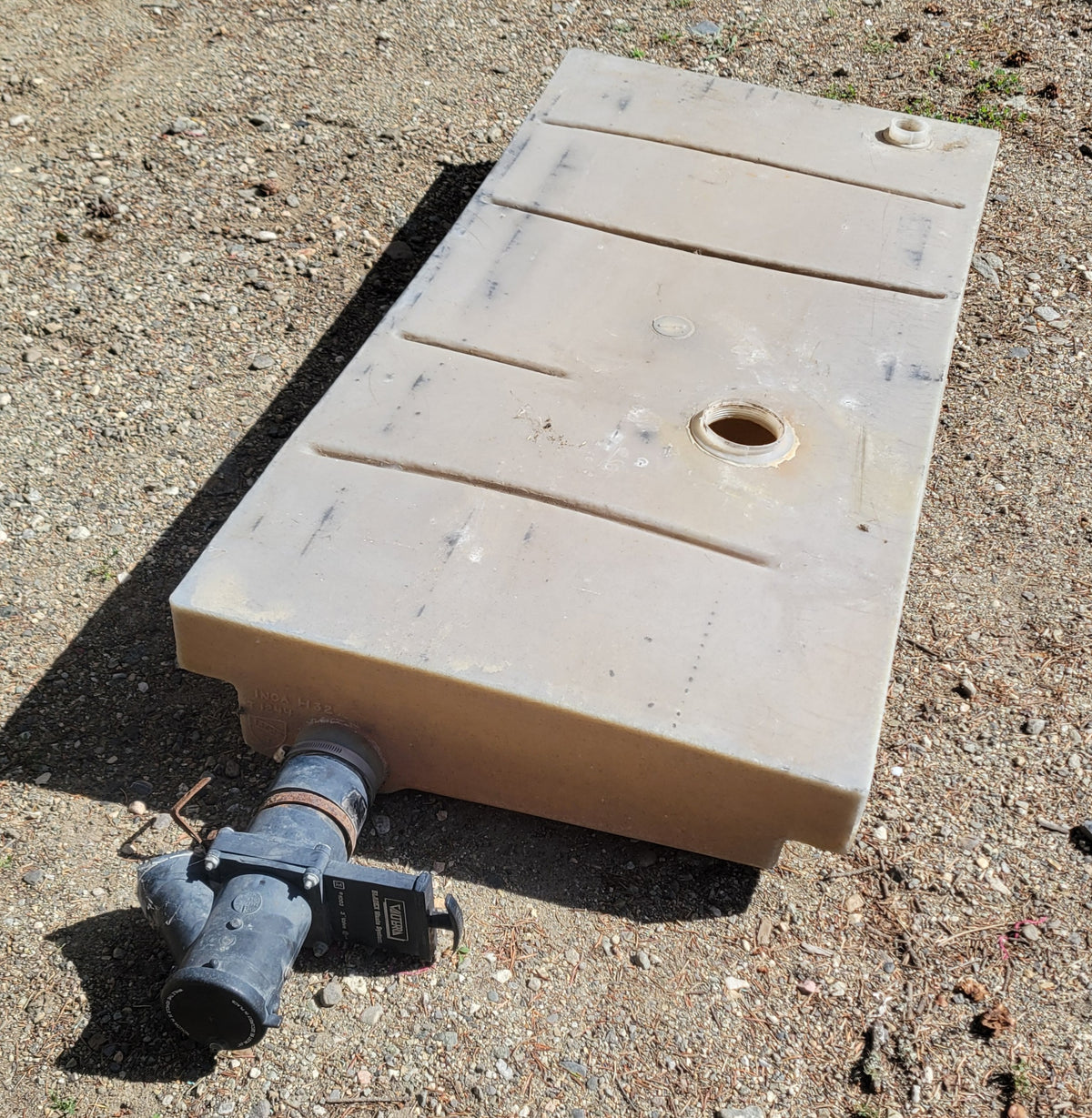 Used 40-Gallon RV Black Water Tank – 54 5/8 x 27 x 8 in