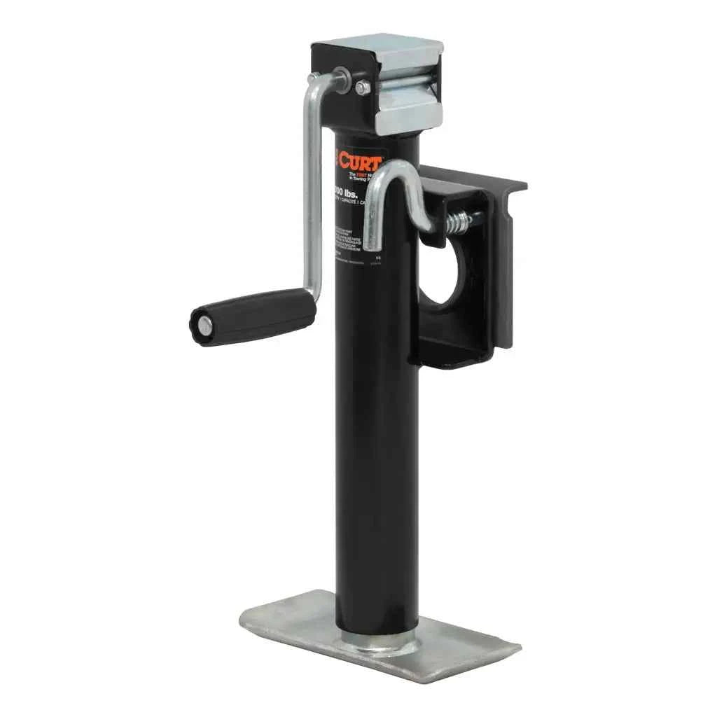 CURT 28302 2,000 lb Manual Sidewind Swivel Trailer Tongue Jack – 10" Travel