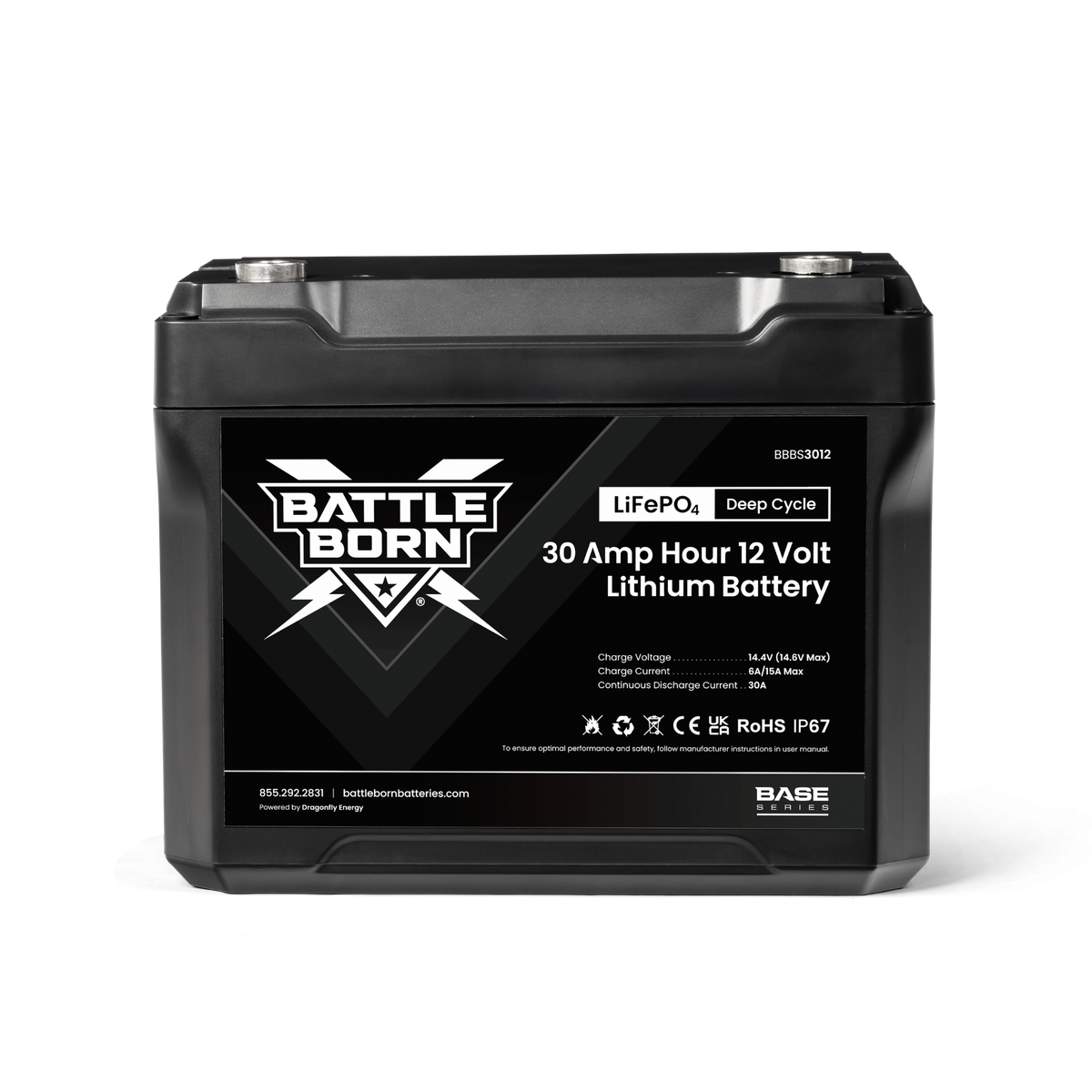 Battle Born BBBS3012 Base Series 30Ah 12V LiFePO4 Battery