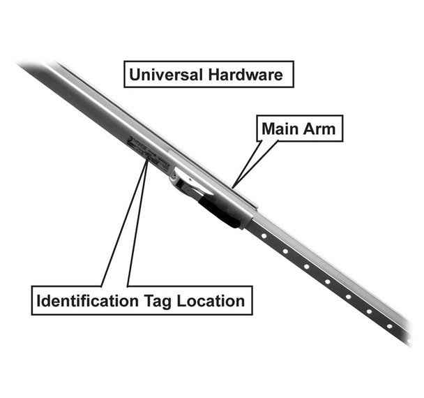 Dometic RV Awning Arm Set – 839/848/858 Models – Polar White – 8273000.402B