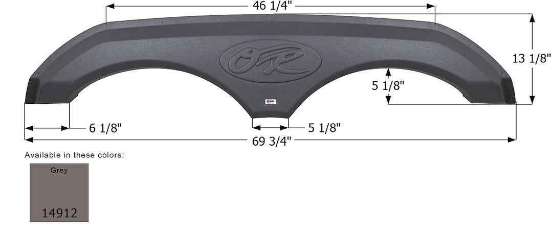 Icon 14912 RV Fender Skirt - 69-3/4 in, Gray