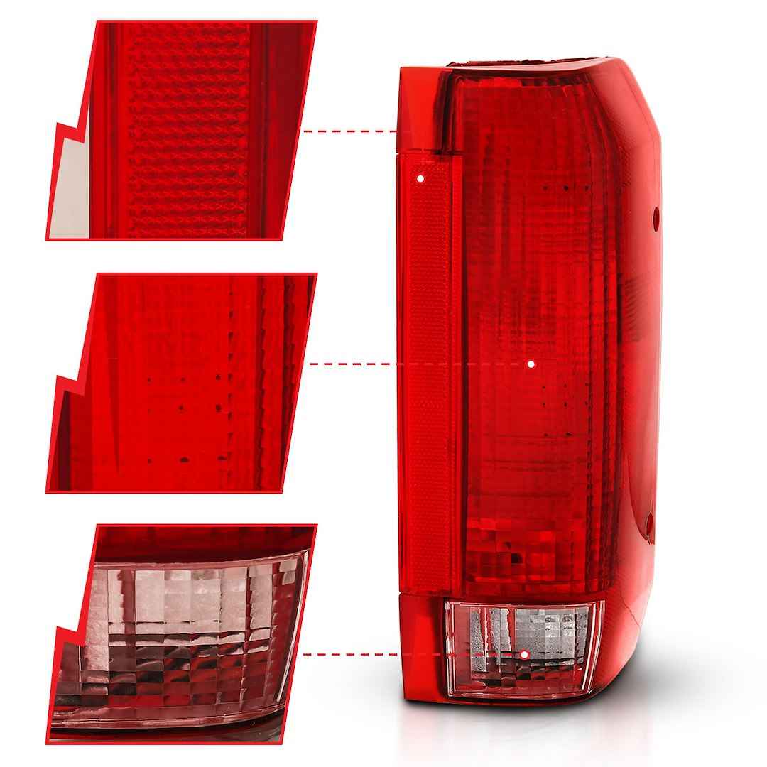 ANZO USA 311306 Black Red/Clear Tail Lights for Ford
