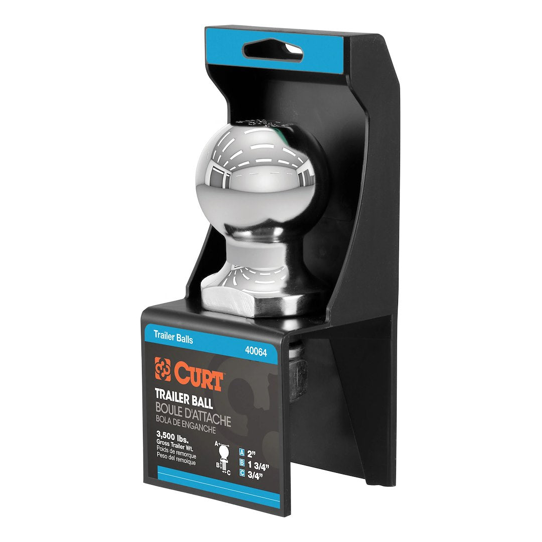 CURT Trailer Hitch Ball (40064) – Shank Length (In): 1-3/4 Inch