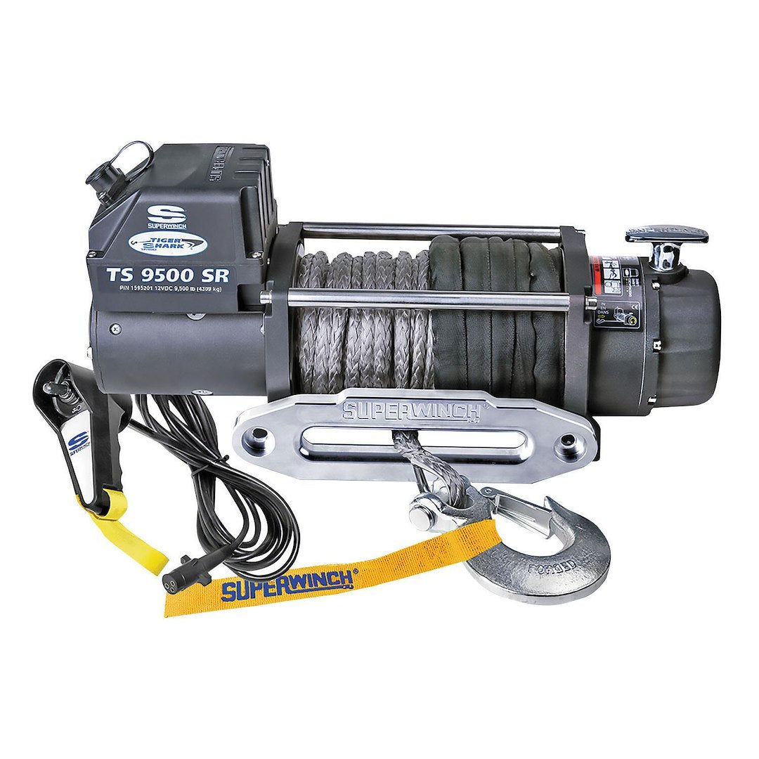 Superwinch 1595201 Tiger Shark 9,500-lb Synthetic Rope Winch