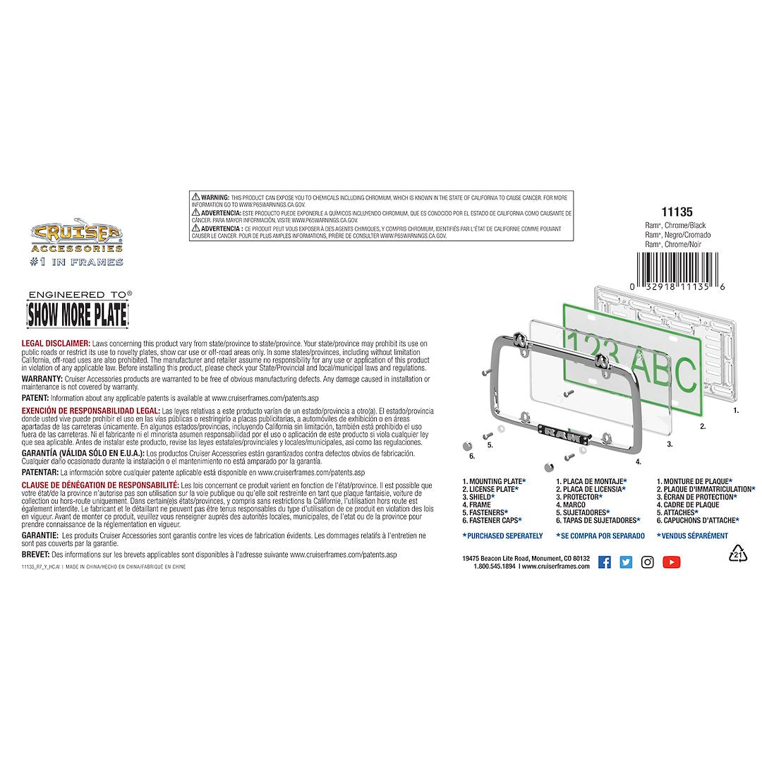 Cruiser 11135 License Plate Frame - image 3