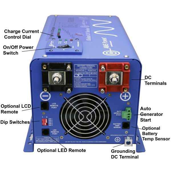 Aims Power 1002859 3000W 12V Inverter/Battery Charger
