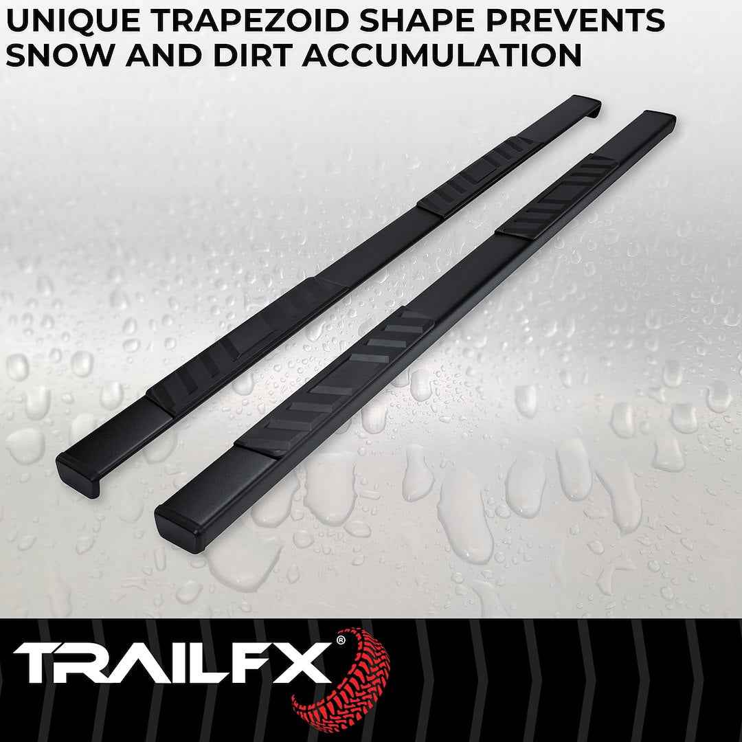 TrailFX A4003B 4 in Trapezoidal Nerf Step Bars - Black, 300 lb