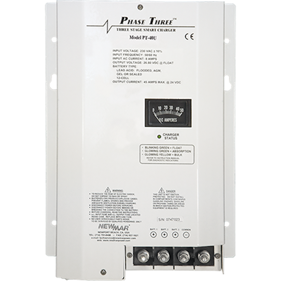 NewMar PT-40U Phase Three Smart 12V 40A Battery Charger