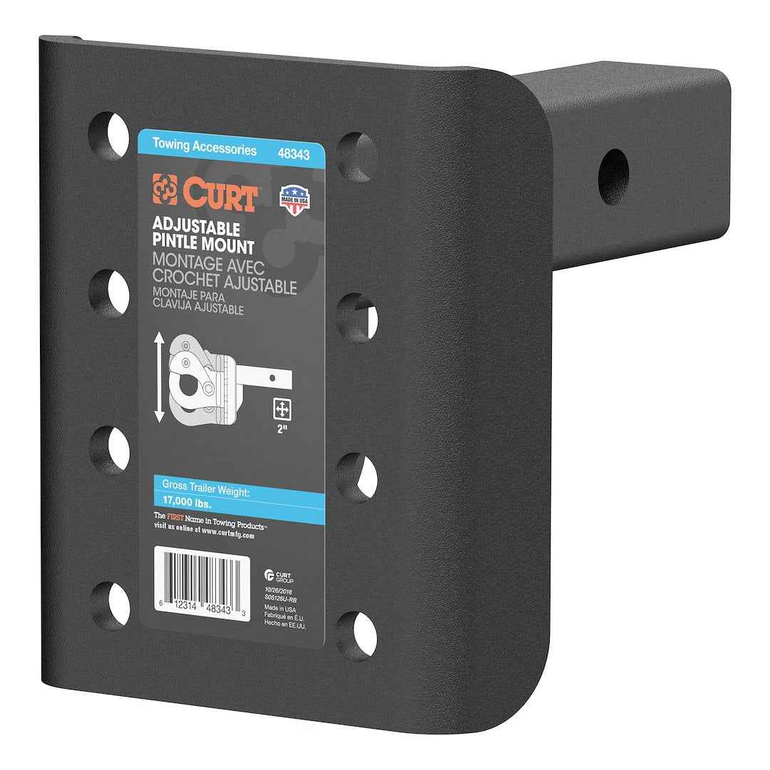 CURT 48343 Pintle Mount - 6 in Shank, 17000 lb