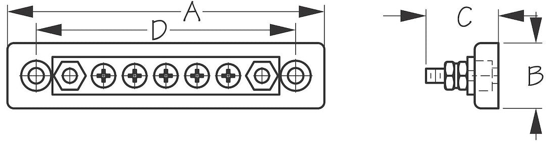Sea Dog 426710-1 Tin-Plated Brass and ABS Busbar