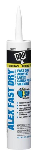 DAP Alex Fast Dry 10.1 Ounce White Paste Caulk Sealant (7079818425)