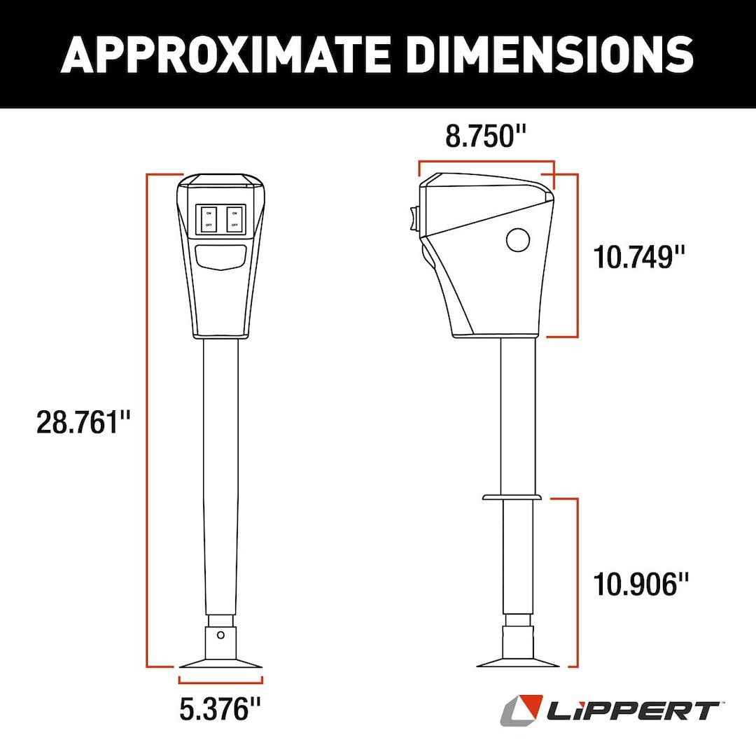 Lippert 285318 Electric Trailer Tongue Jack - 3500 lb