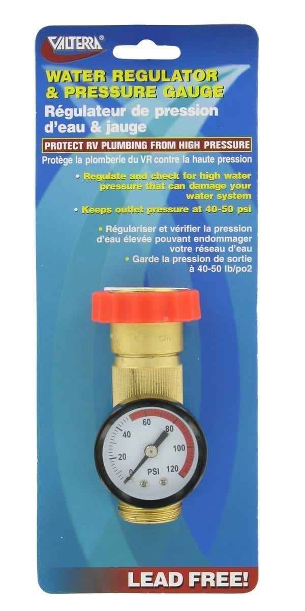 Valterra A01-1124VP RV Water Pressure Regulator with Gauge