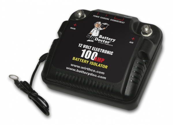 WirthCo 20090 Battery Doctor Battery Isolator – 100 Amp 12V Dual Battery Controller