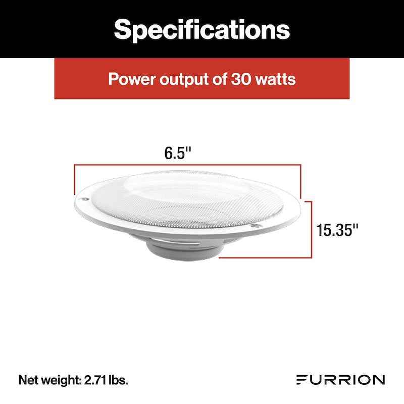 Furrion FS65W 6.5" Waterproof Ceiling Speaker – 15W RMS, White
