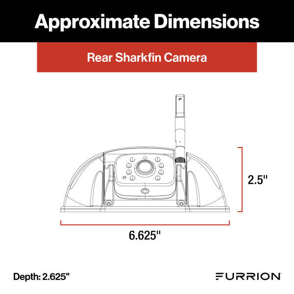 Cámara Furrion 2021124484 Vision S+ Sharkfin con soporte