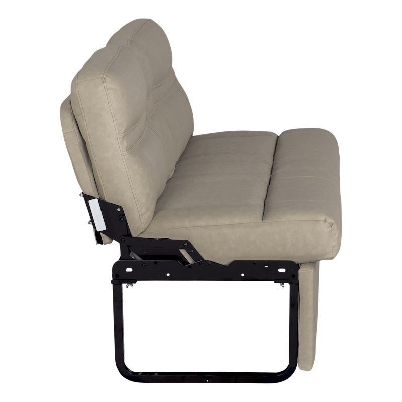 62" Jackknife RV Sofa – Altoona Beige – 2-Seater with Fold-Down Center & Cupholders