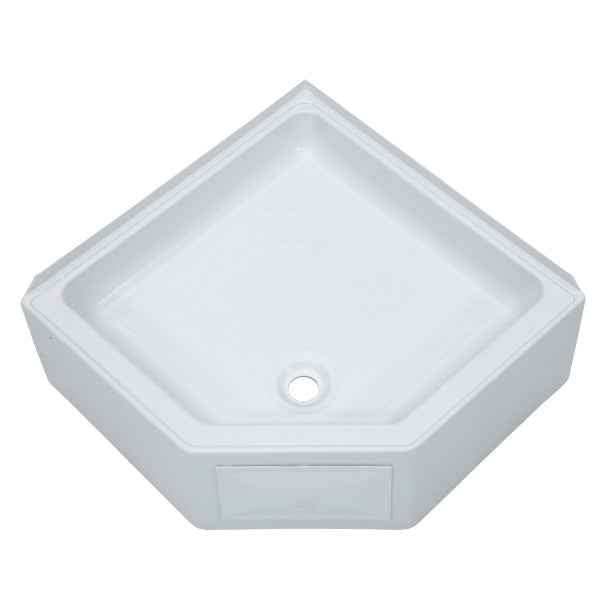 Lippert Better Bath 325246 27" x 27" RV Corner Shower Pan – Center Drain