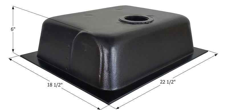 8 Gallon Waste Holding Tank – 22-1/2" L x 18-1/2" W x 6" H - 00437