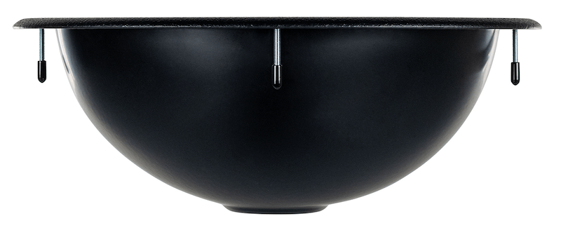 Black Oval RV Sink - 13.25" x 10.5" ABS Plastic - Bolt Mount