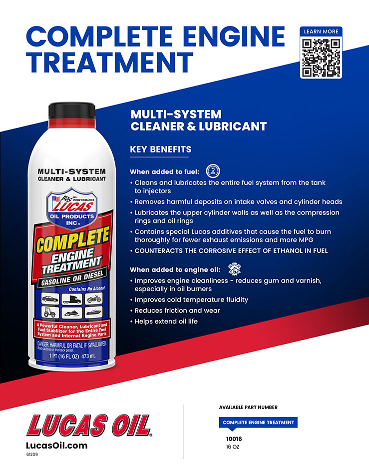 Lucas Oil 10016 Complete Engine Fuel Treatment