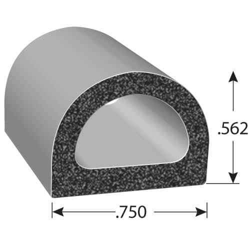 Trim-Lok X135HT-25 EPDM Rubber Weather Stripping - 25 ft