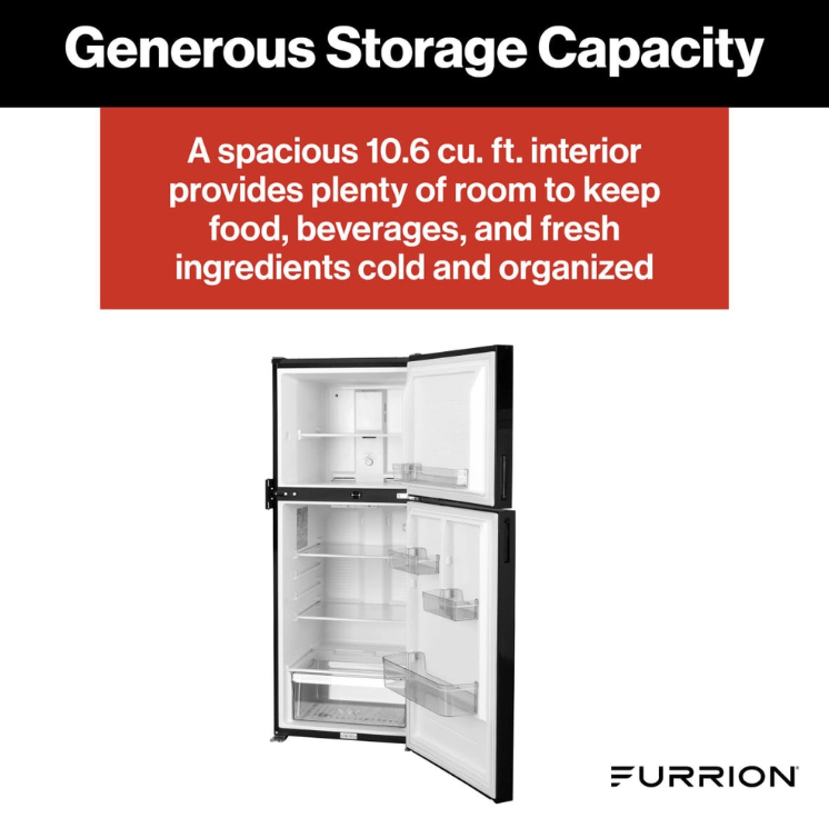 Furrion 2024120716 12V DC RV Fridge– 10.6 Cu. Ft. Dual Door
