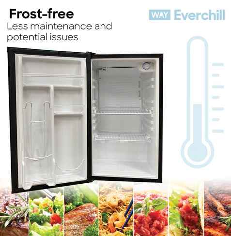 Everchill 3.2 Cu Ft Single Compartment RV Refrigerator, 110V, Left Swing