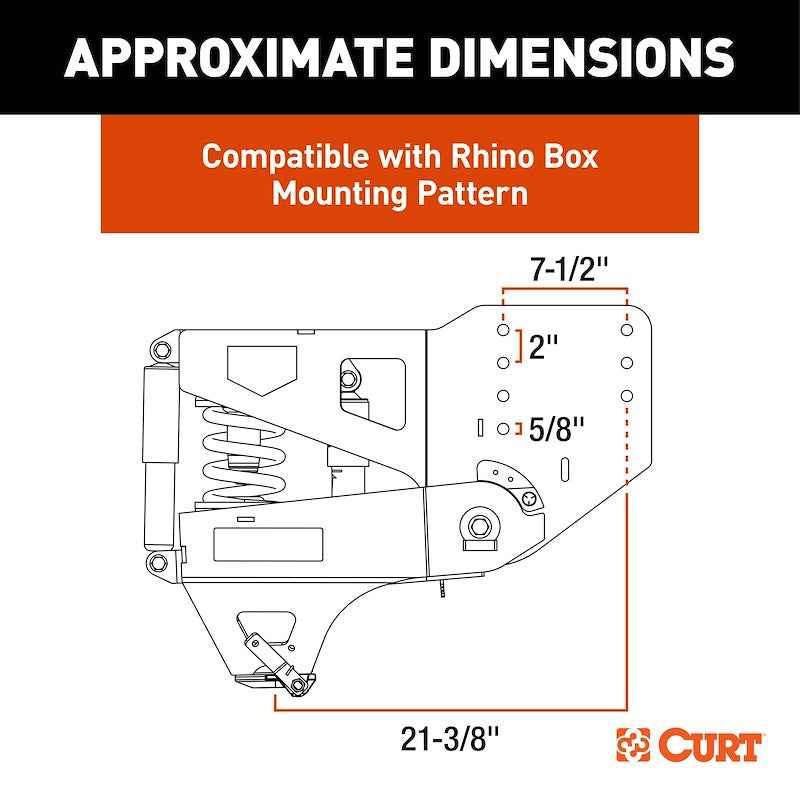 CURT 2024044574 Helux Air-Ride Gooseneck Fifth Wheel Trailer Hitch Pin Box