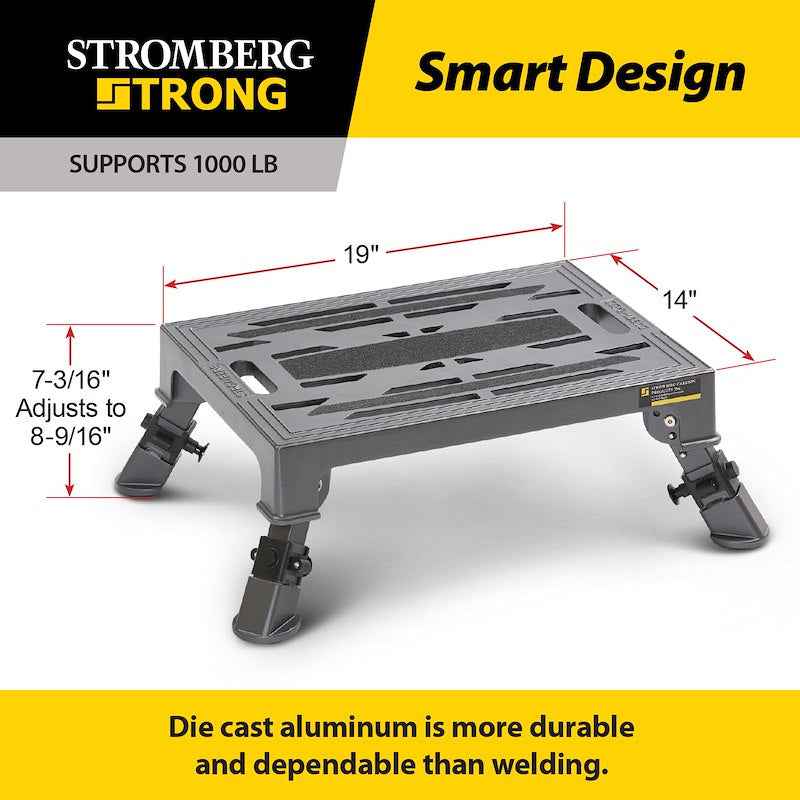 Adjustable Single Folding Aluminum Entry Step – 19" Wide - PA-275