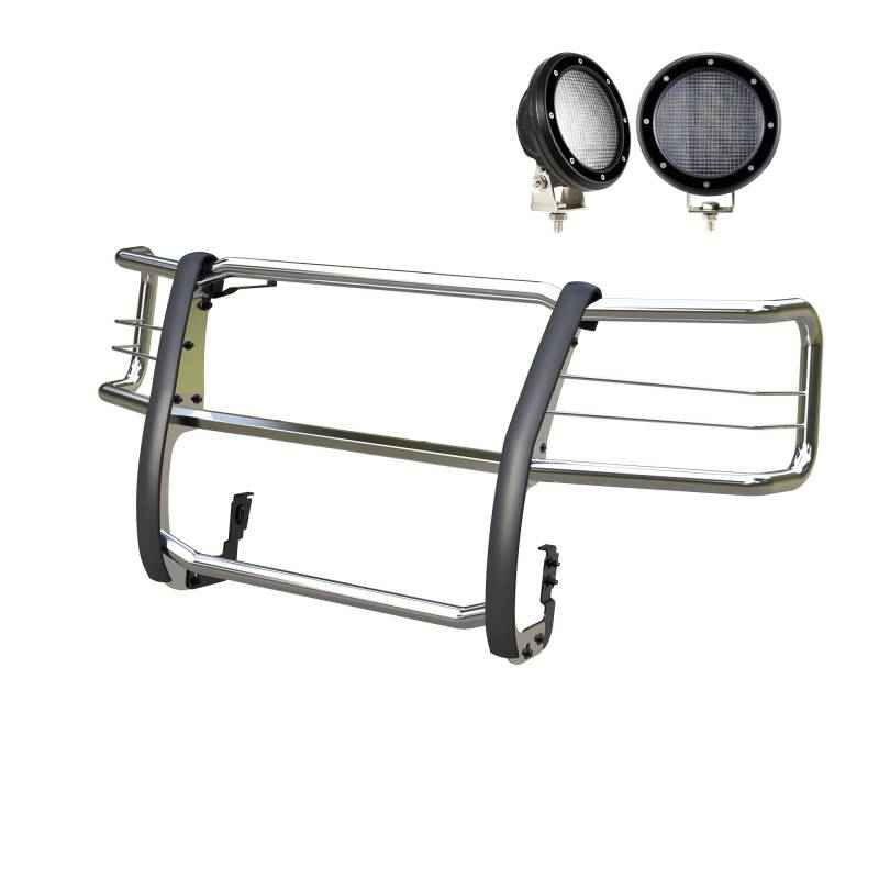 Black Horse Offroad Stainless Steel Grille Guard 17GV02MSS-PLFB
