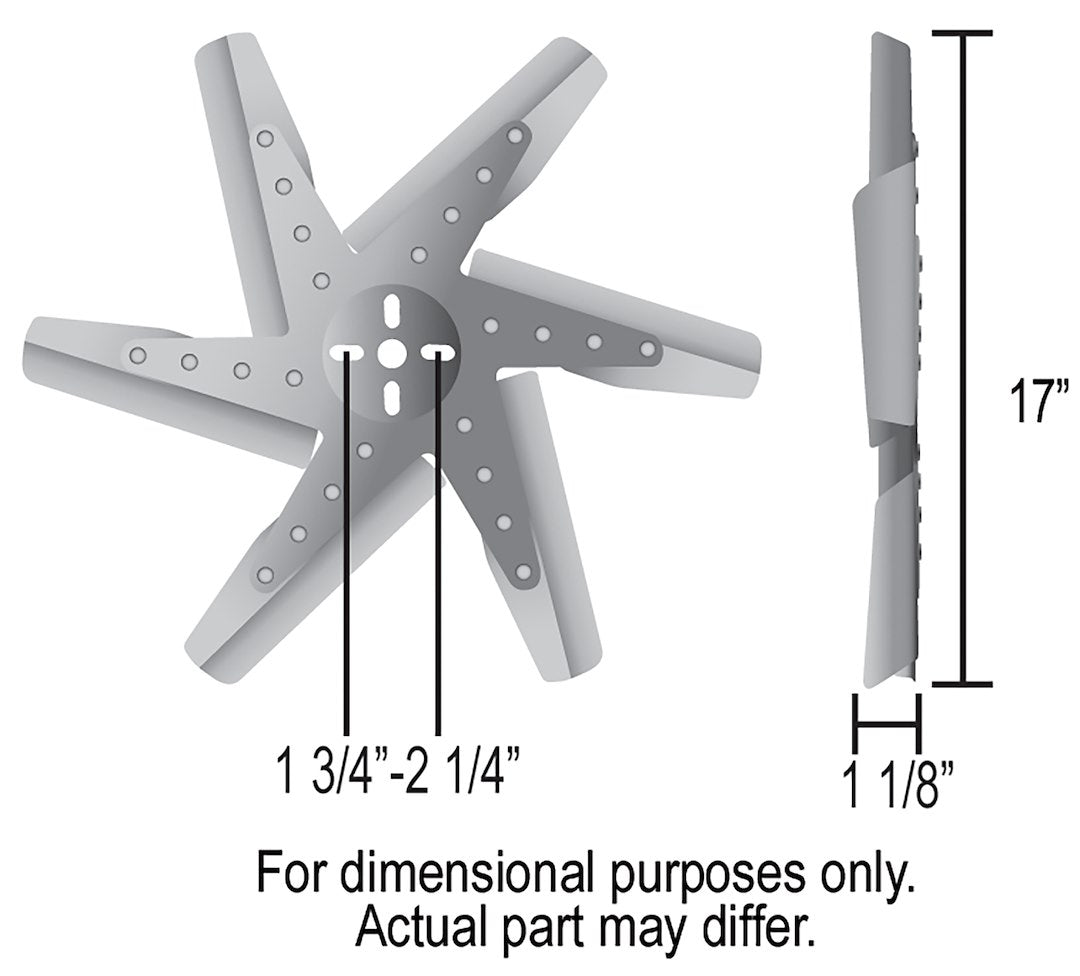 Derale 19117 Mechanical Flex Fan with Silver Stainless Blades - image 2
