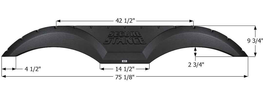 Icon 12024 RV Fender Skirt - 75-1/8 in, Black
