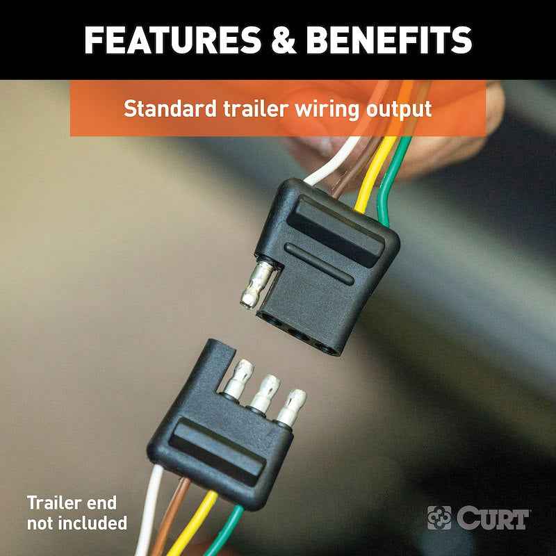 CURT 56291 4-Way Flat Trailer Wiring T-Connector for 2016–2022 Honda Pilot
