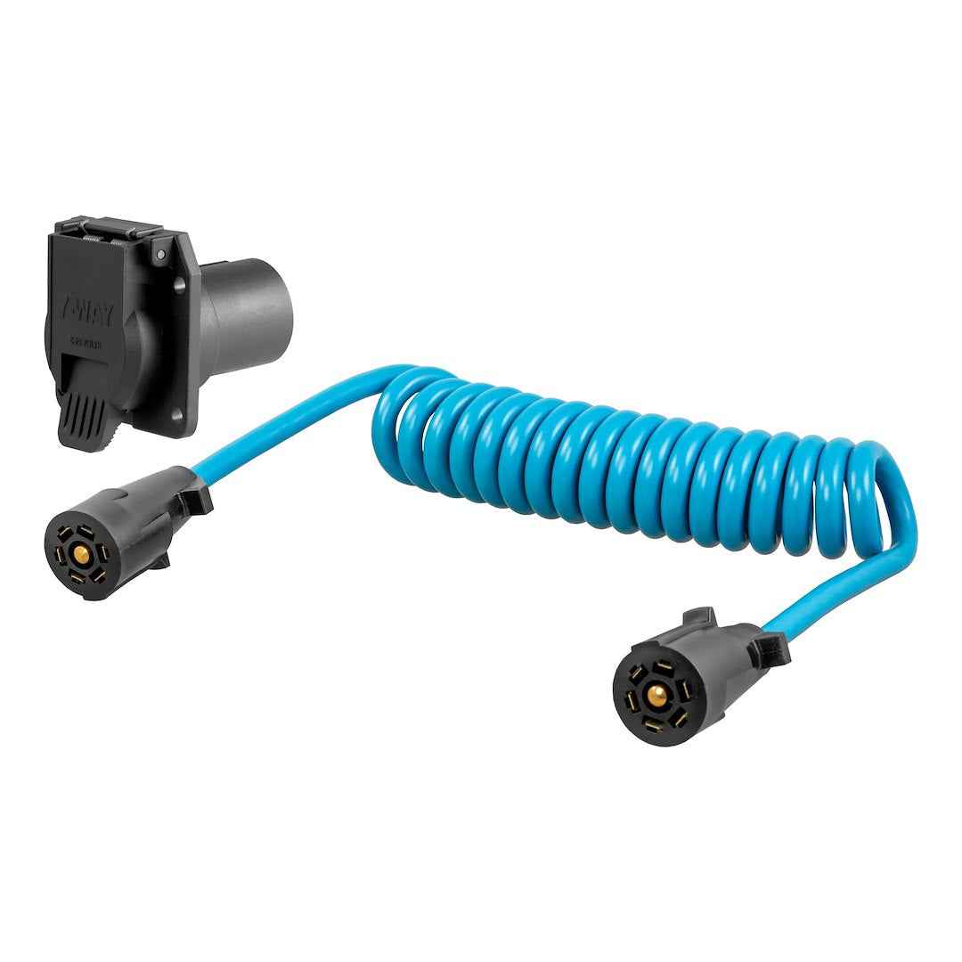 CURT 57284 8-ft Dinghy Wiring Adapter & Socket - USCAR, 7-Blade