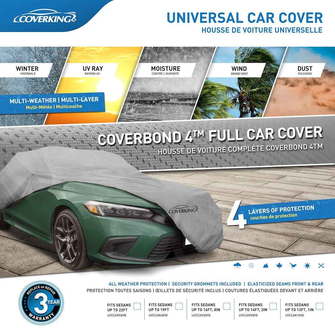 Coverking UVCCAR4N98 Gray Polypropylene Sedan Cover