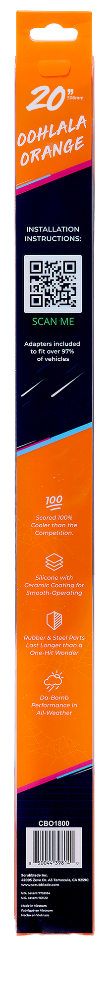Scrubblade CBO2000 Orange All-Weather ShadeBlade Wiper