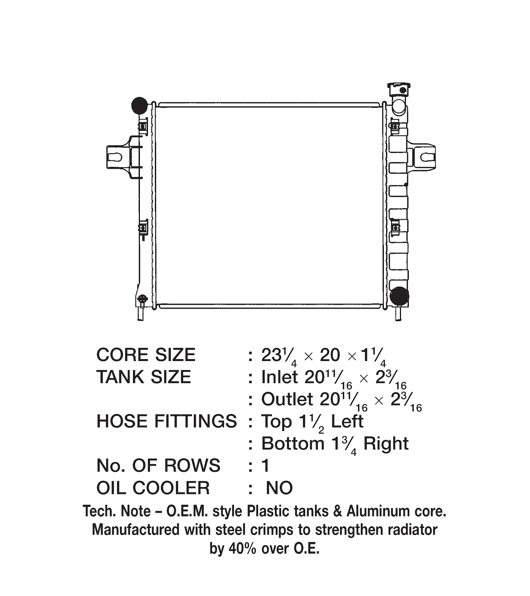 CSF 3292 Jeep Commander Radiator, Top-Left Inlet - image 2