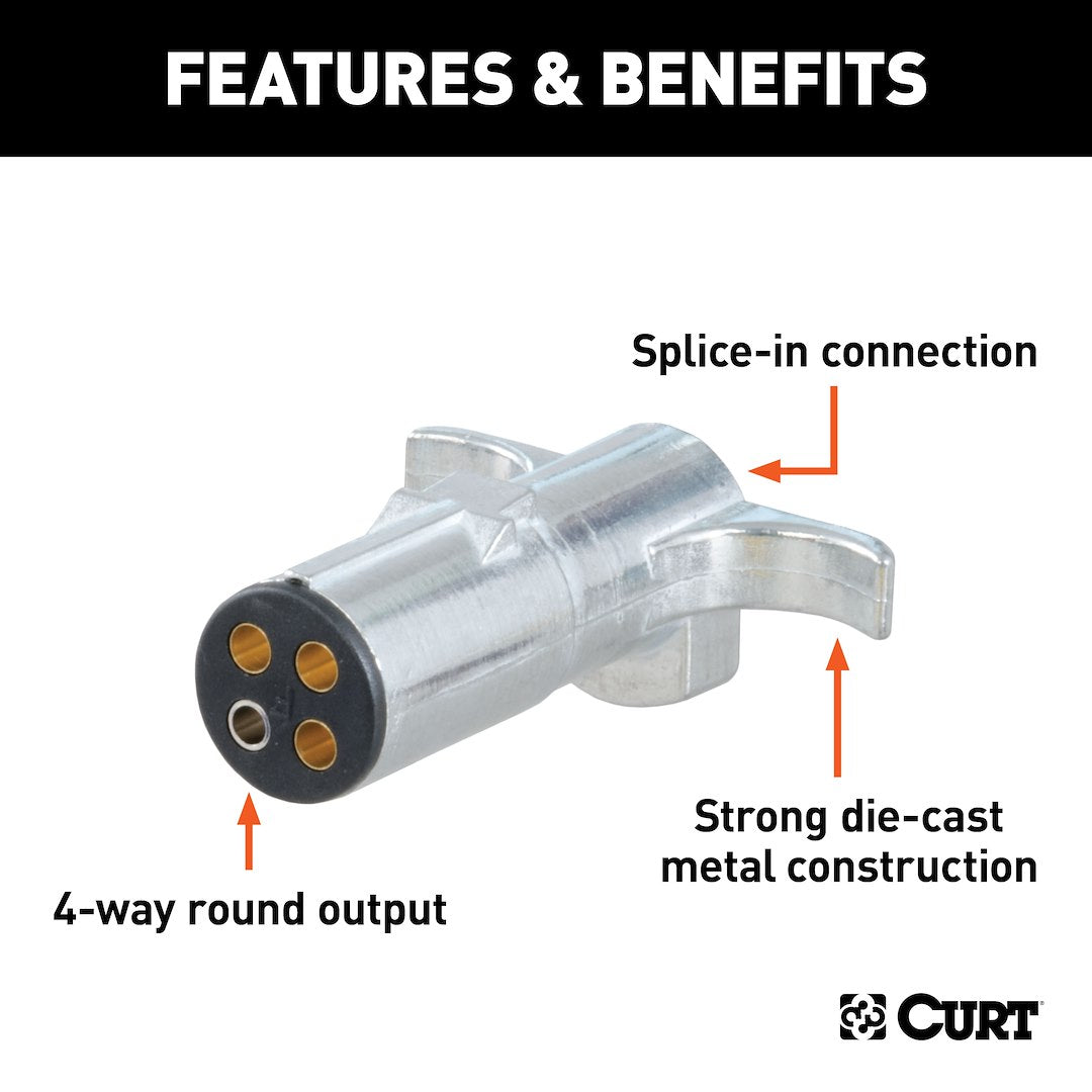 CURT Semi-universal 4 Round Trailer Wiring Connector (58060)