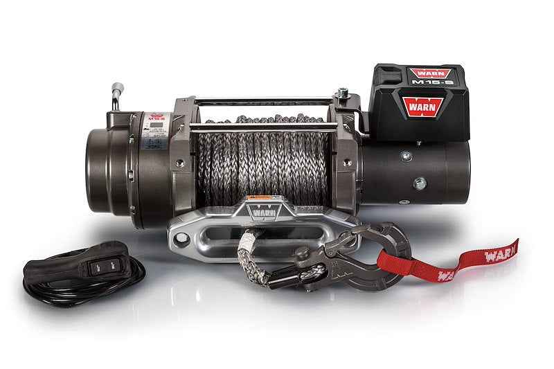 Warn 97730 M15-S 12V Electric Recovery Winch with 80 Ft Spydura