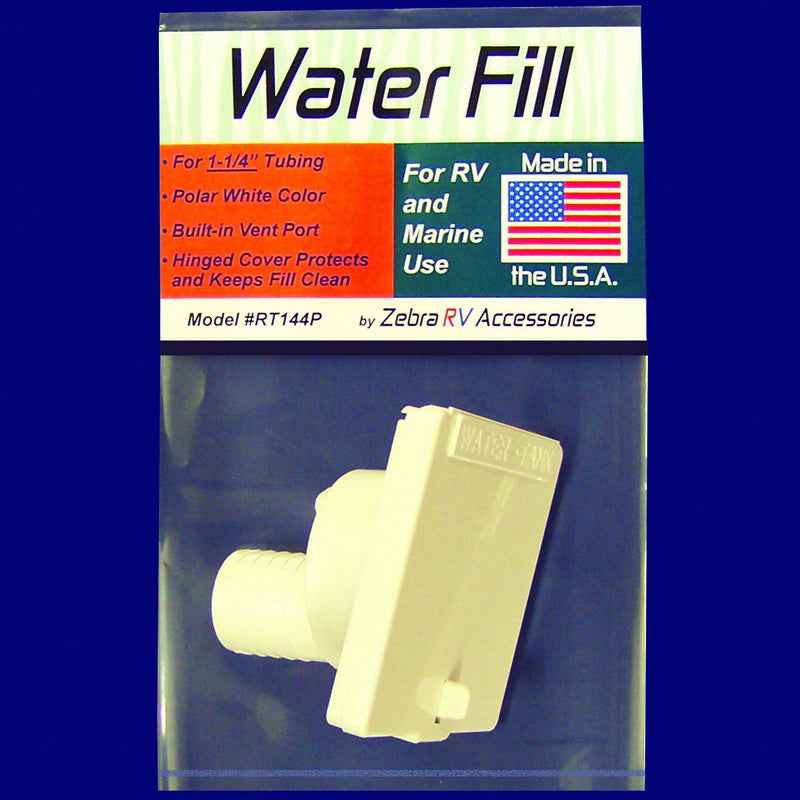 Zebra RV RT144P Fresh Water Fill Spout - 1-1/4 in, Polar White
