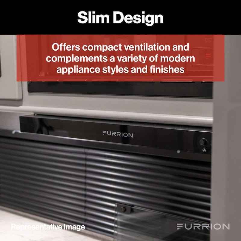 Furrion 12V DC Ductless RV Stove Vent Hood FHO23SACRV-BL – 23.5" Black